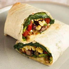 Vegan air fryer Breakfast Burritos. The tastiest protein-rich breakfast.