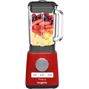 Product photo of a red Magimix blender