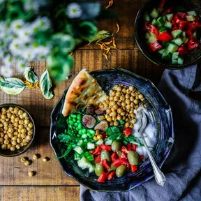 Stockfoto van vegan comfort food